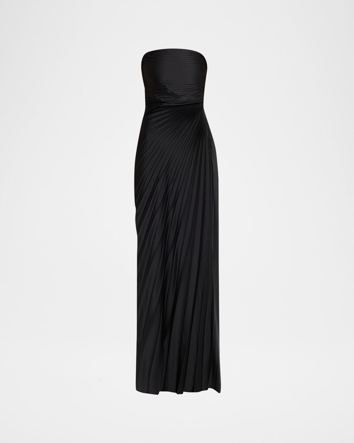 A.l.c . Bianca Pleated Strapless Gown In Black