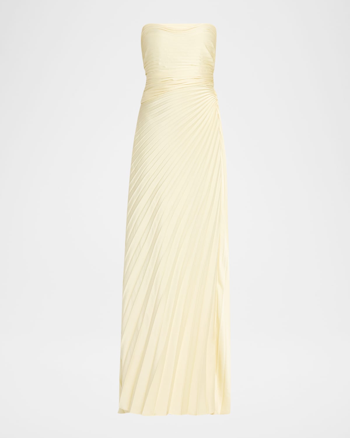 Bianca Pleated Strapless Gown