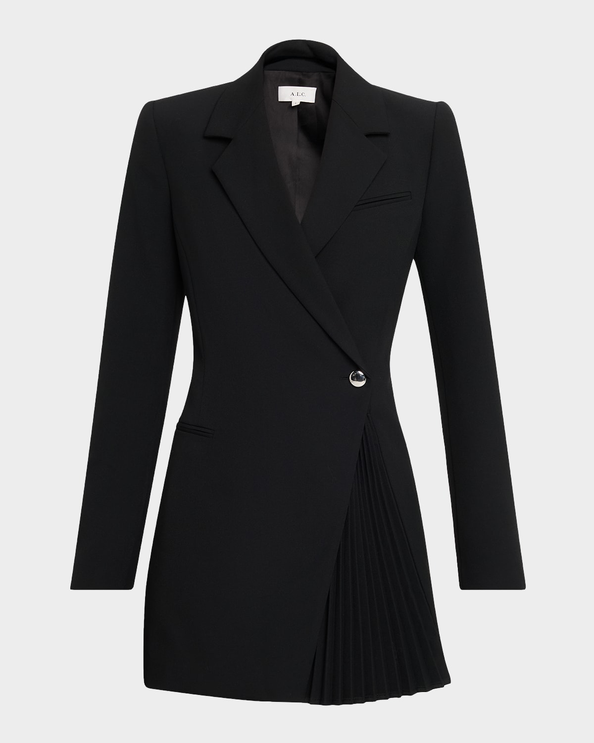A.l.c Callen Pleated Blazer Mini Dress In Black