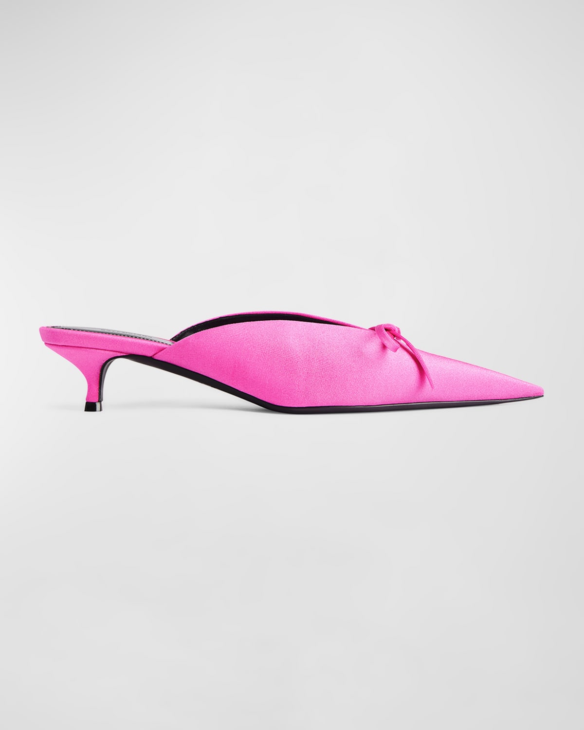 Balenciaga Knife Spandex Bow Mule Pumps In 5540 Pink