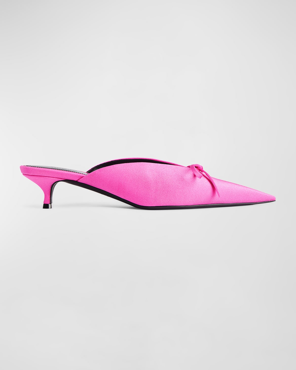 Balenciaga 40mm Knife Bow Nylon Blend Mules In 5540 Pink