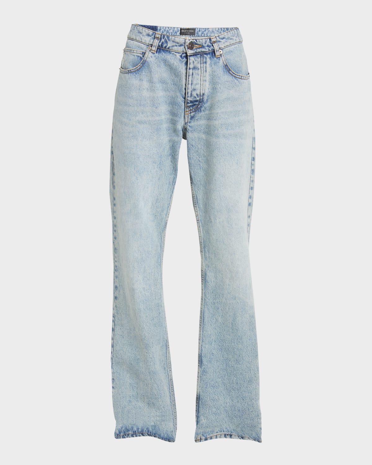 Balenciaga Low Waist Straight Pants In Blue