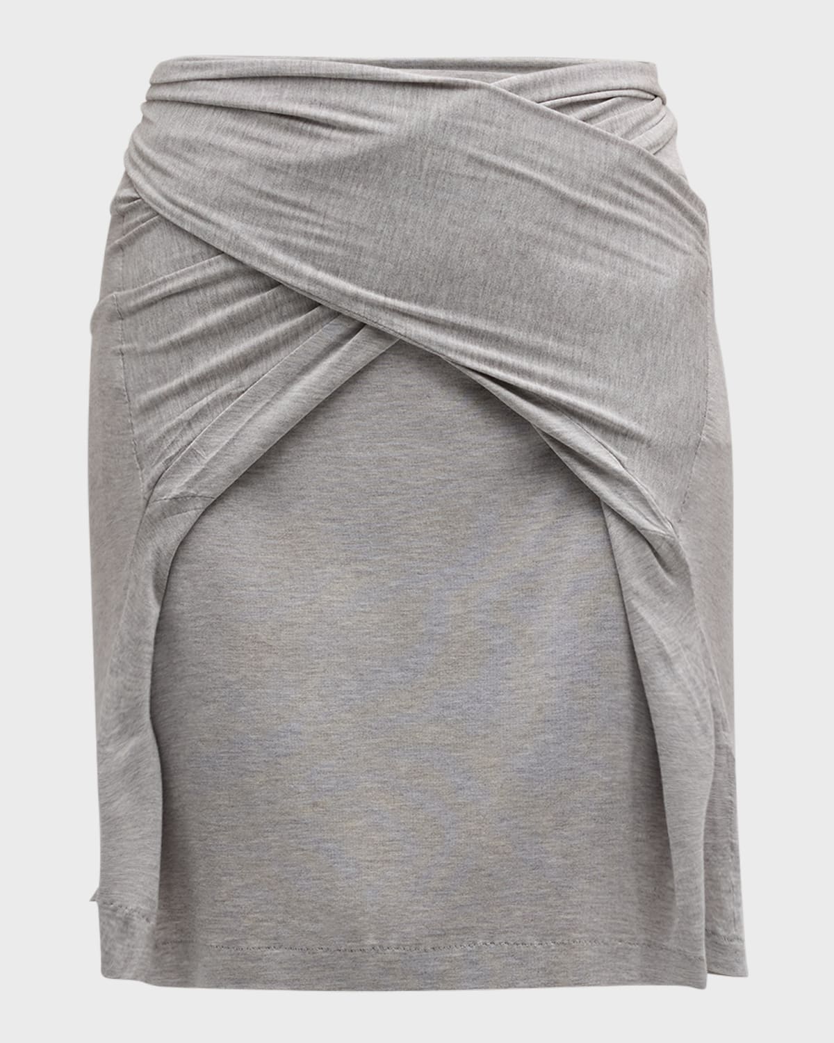 Norma Kamali All In One Mini Skirt In Light Grey