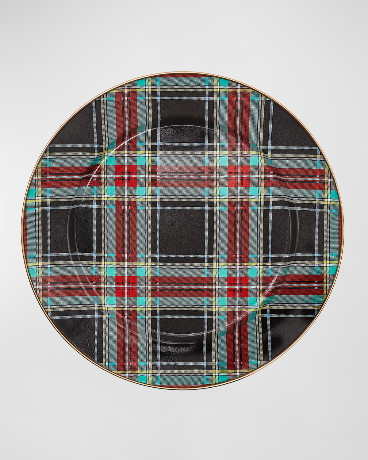 Mackenzie-childs Tartan Black Serving Platter
