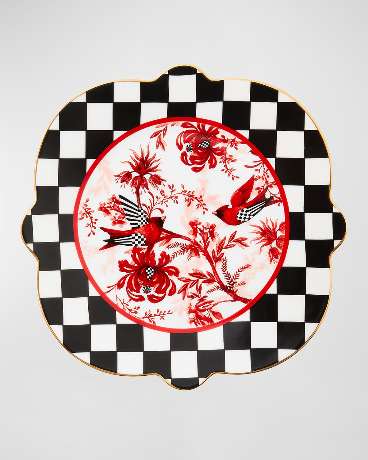 Mackenzie-childs Cardinal Toile Salad Plate