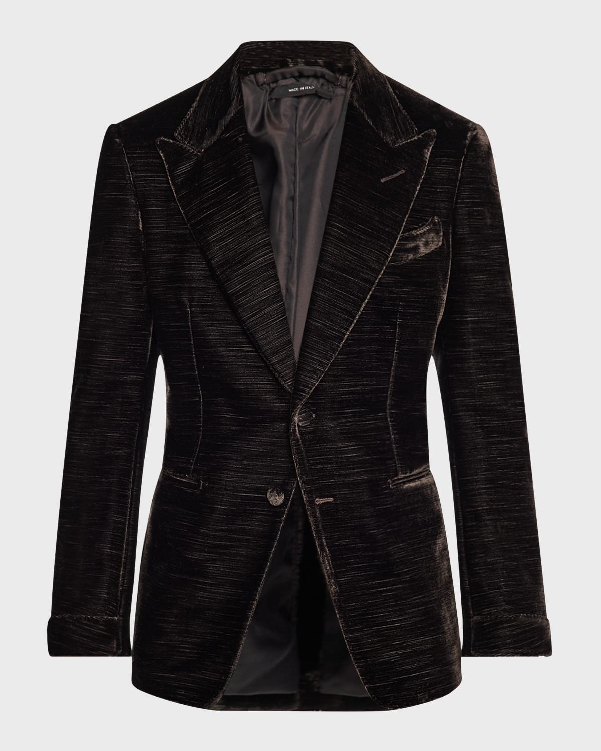 Tom Ford Men's Shelton Velvet Faille Cocktail Jacket In Ebony