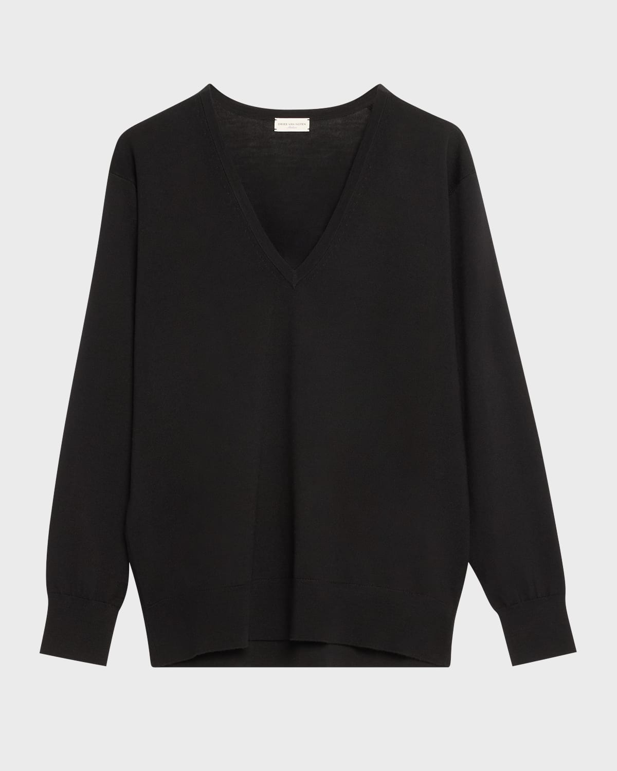 Dries Van Noten Tuomas V-neck Wool Sweater In Black