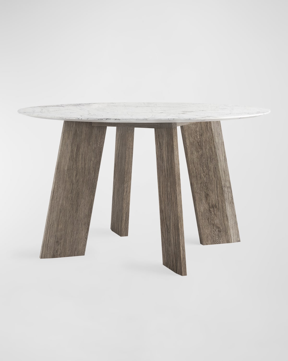 Cavalletto Home Modern Fin Round Dining Table, 51" In Smoked Oak