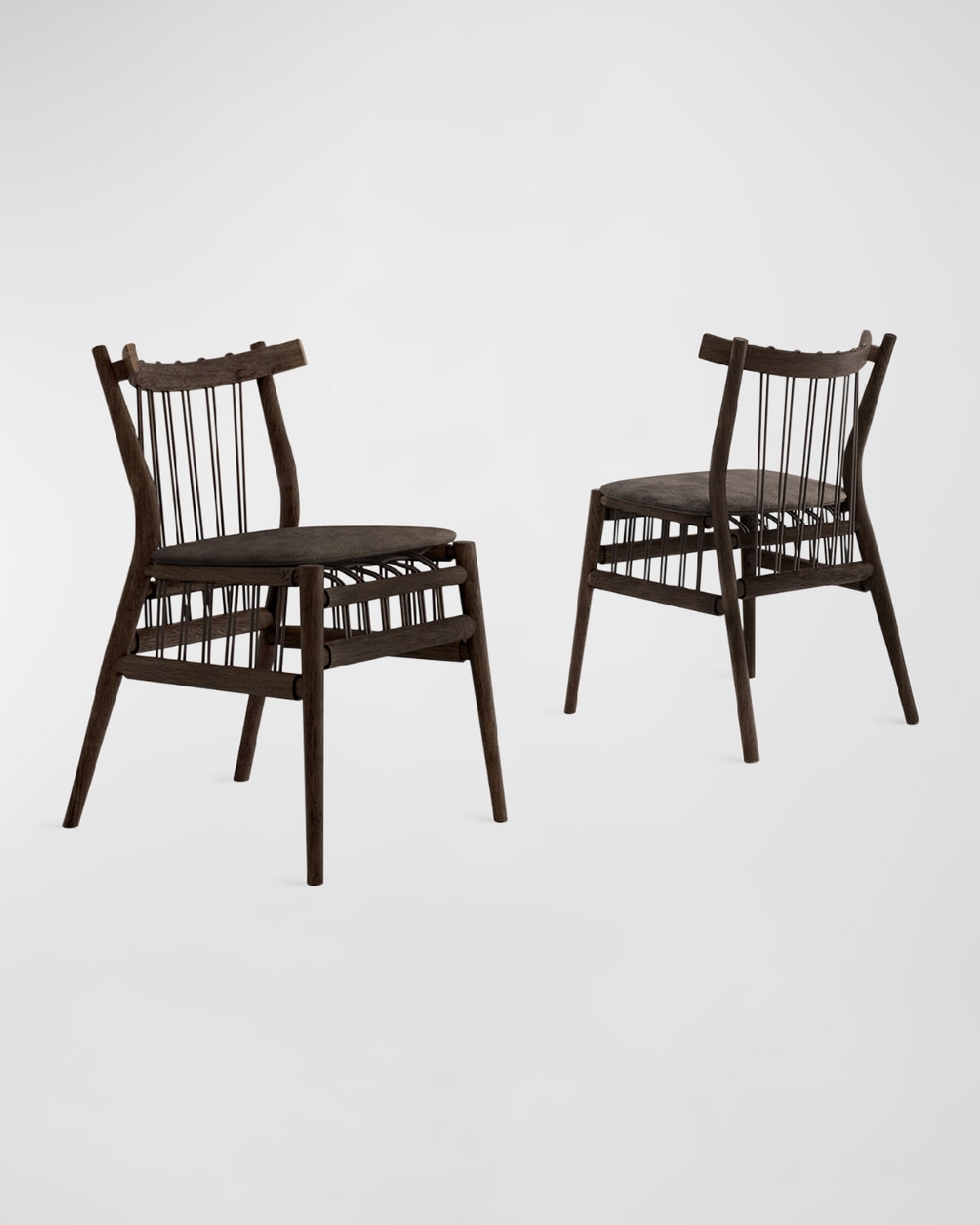 Cavalletto Home Fansipan Leather Dining Side Chair, Set Of 2 In Banco Brown