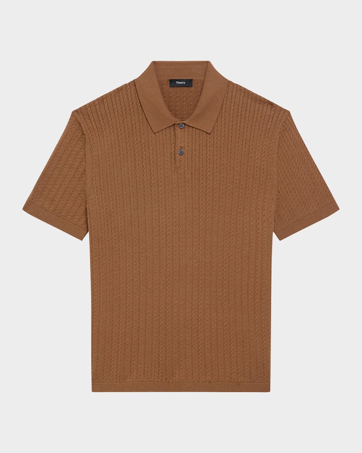 Men's Cable-Knit Polo Sweater