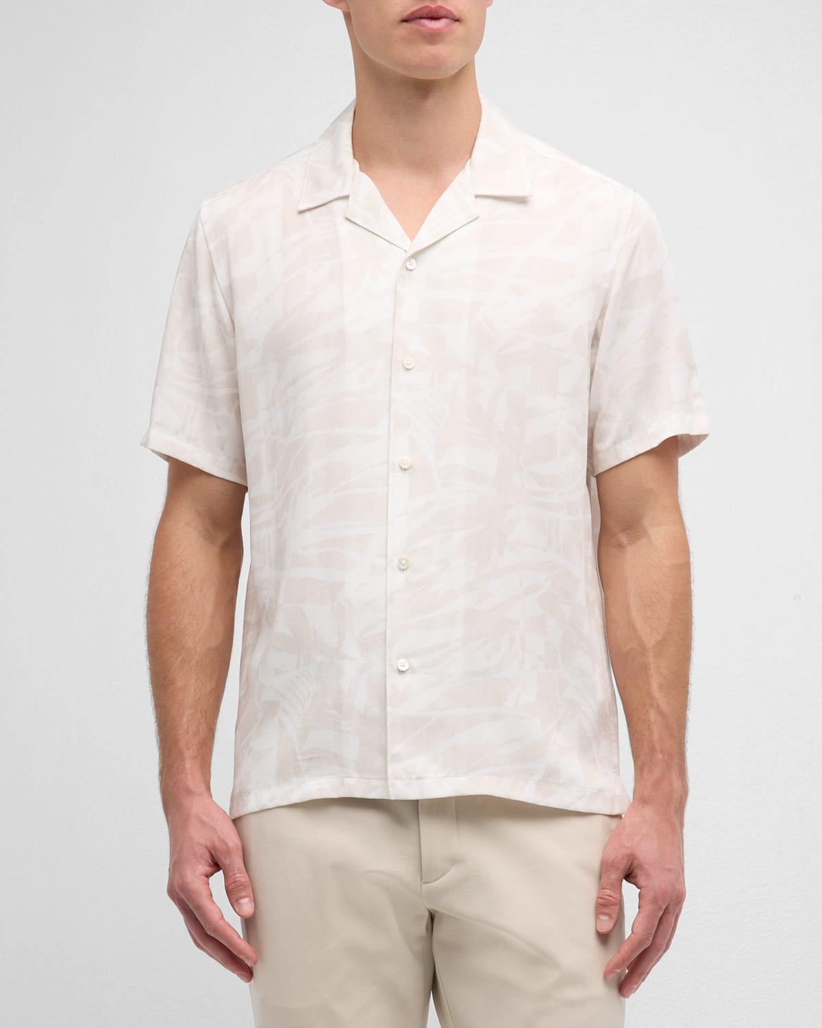 Shop Theory Men's Irving Abstract Palms Camp Shirt In Sdmu