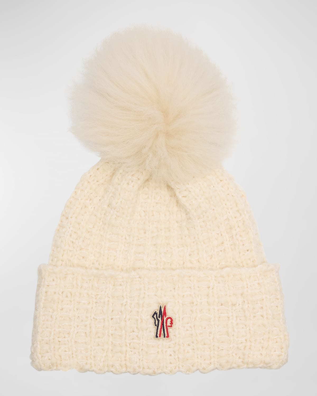 Moncler Grenoble Wool-Blend Beanie with a Shearling Pom