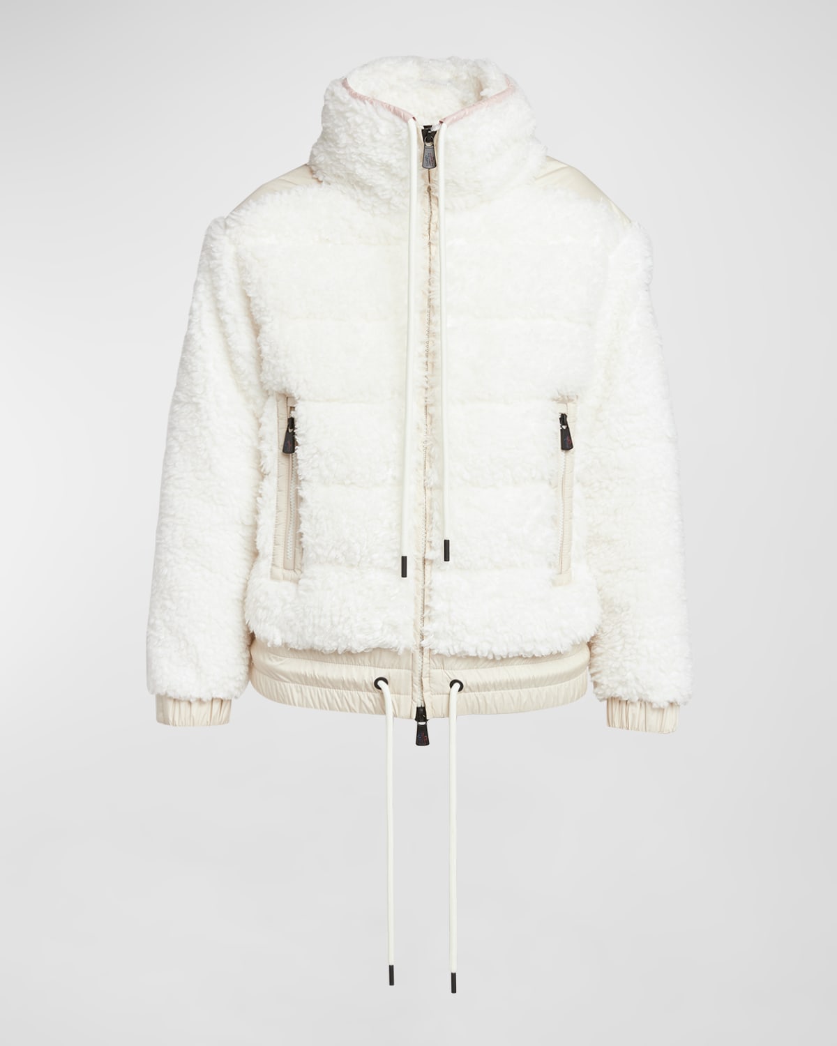 Moncler Jeypore Embroidered Hooded Short Down Jacket White In Natural