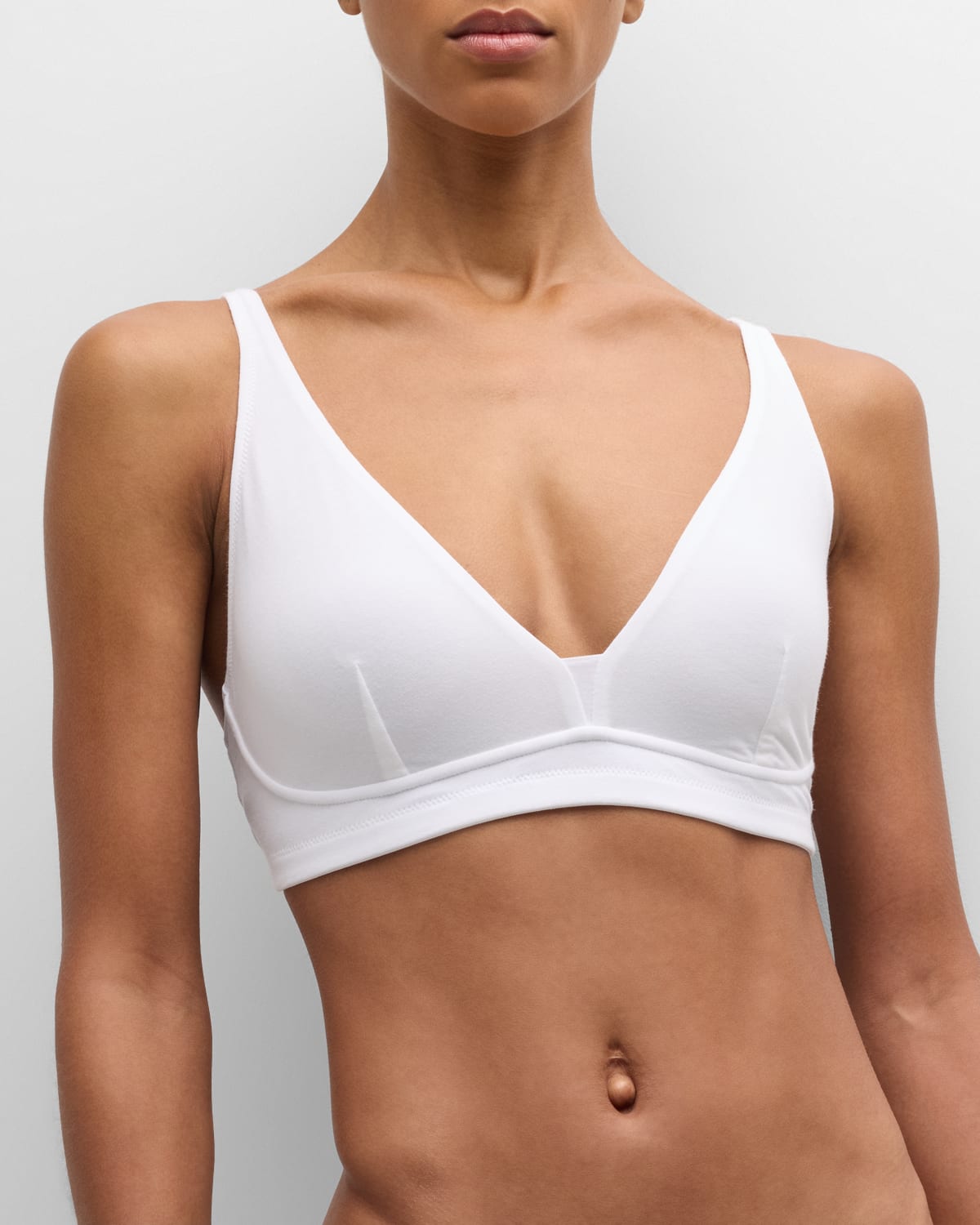 Shop Skin Gracelynne Supportive Plunging Bralette In Macadamia