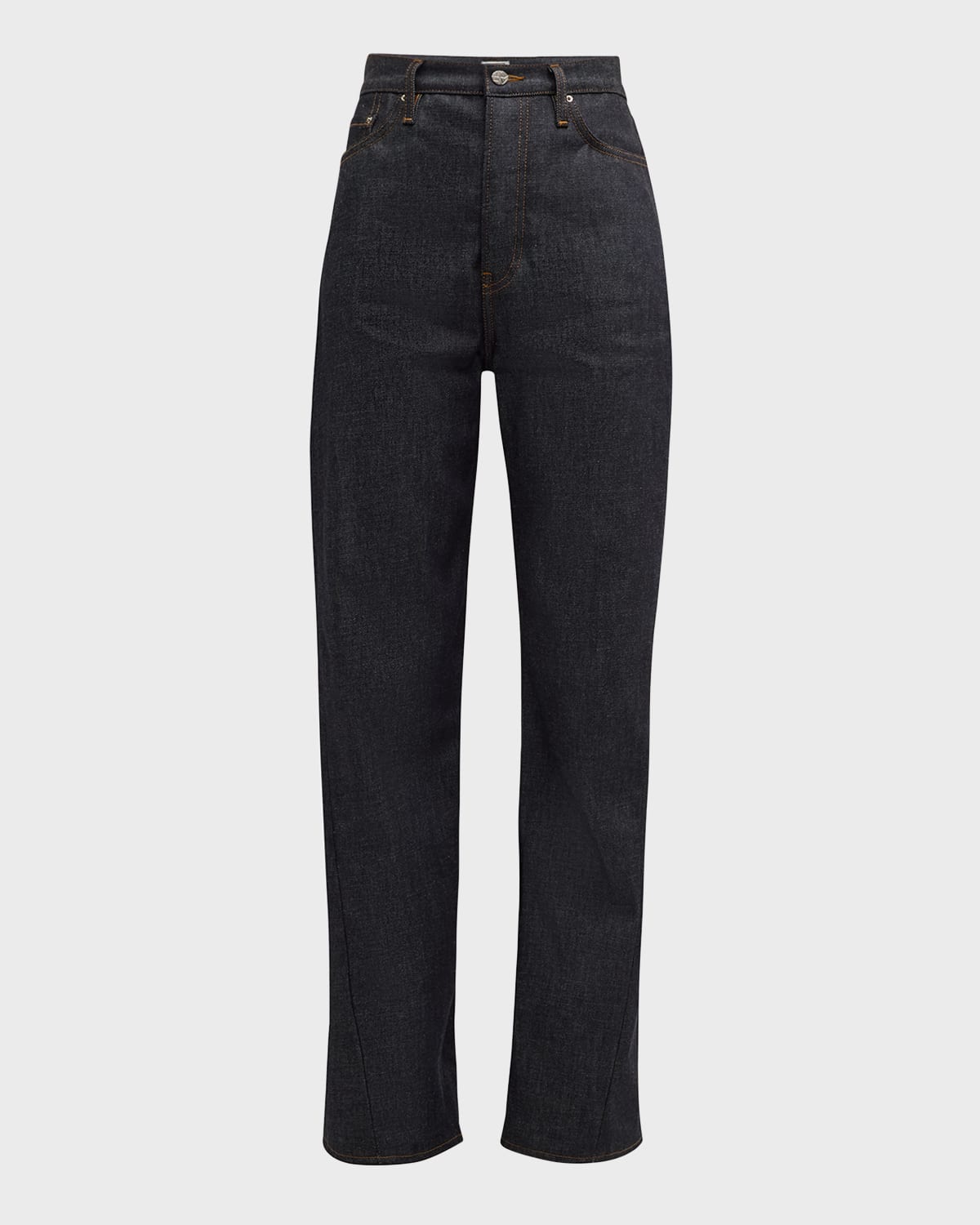 Totême Long Twisted Seam Denim Pants In Black