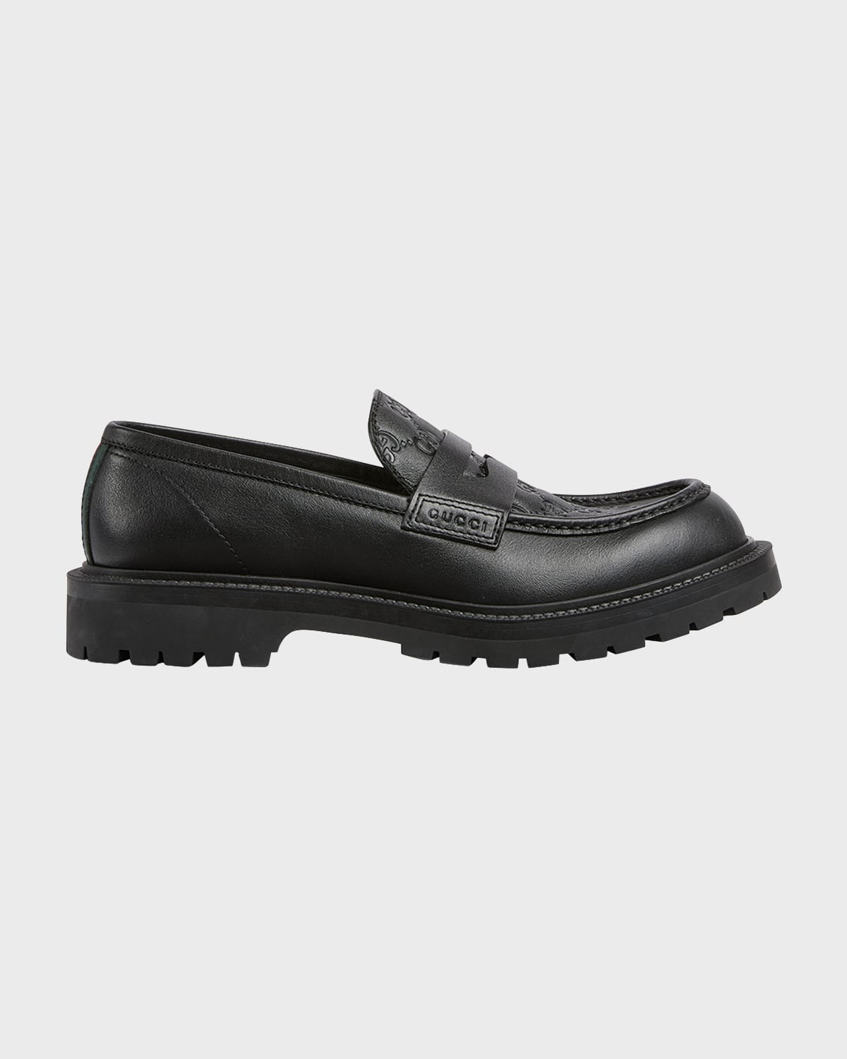 Gucci Men's Miart Ssima Lug Sole Loafers In Black