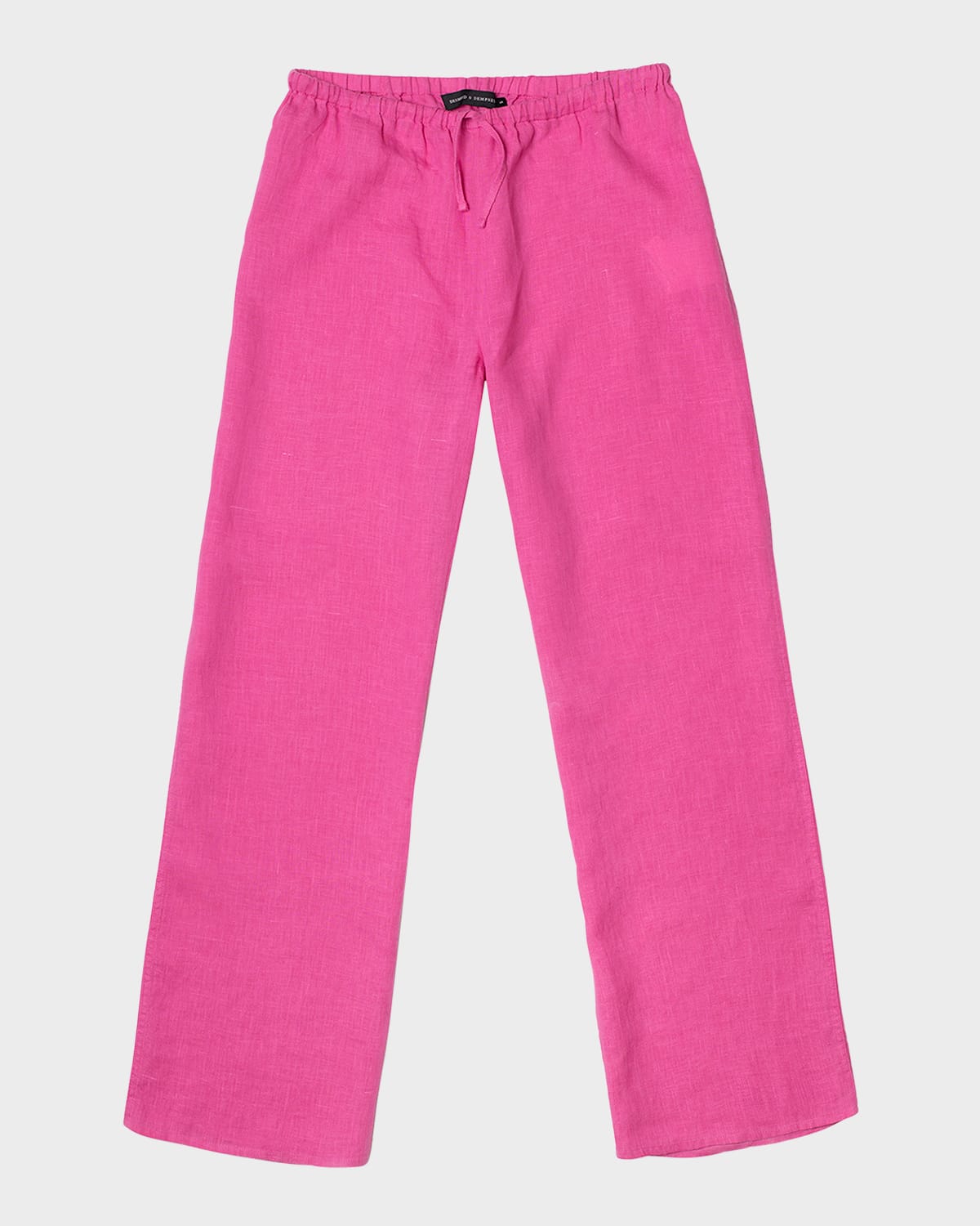 Shop Desmond & Dempsey Straight-leg Linen Lounge Trousers In Cerise