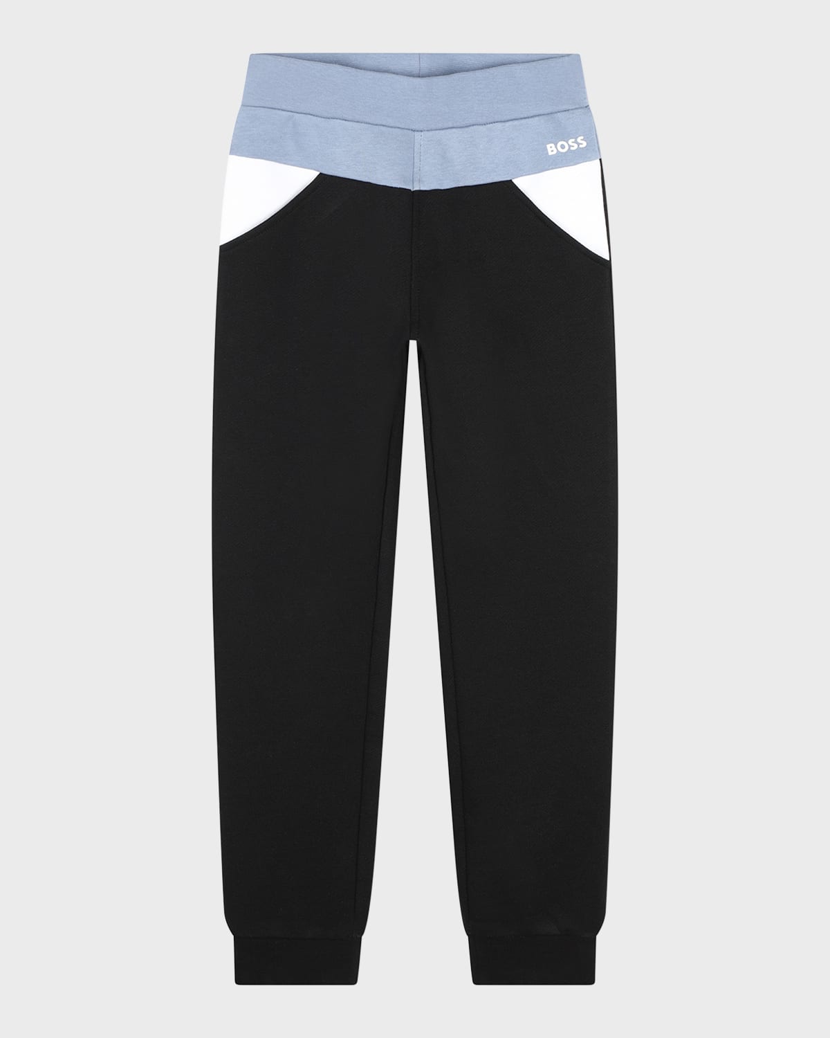 Hugo Boss Boy's Color Block Logo-print Joggers In Black