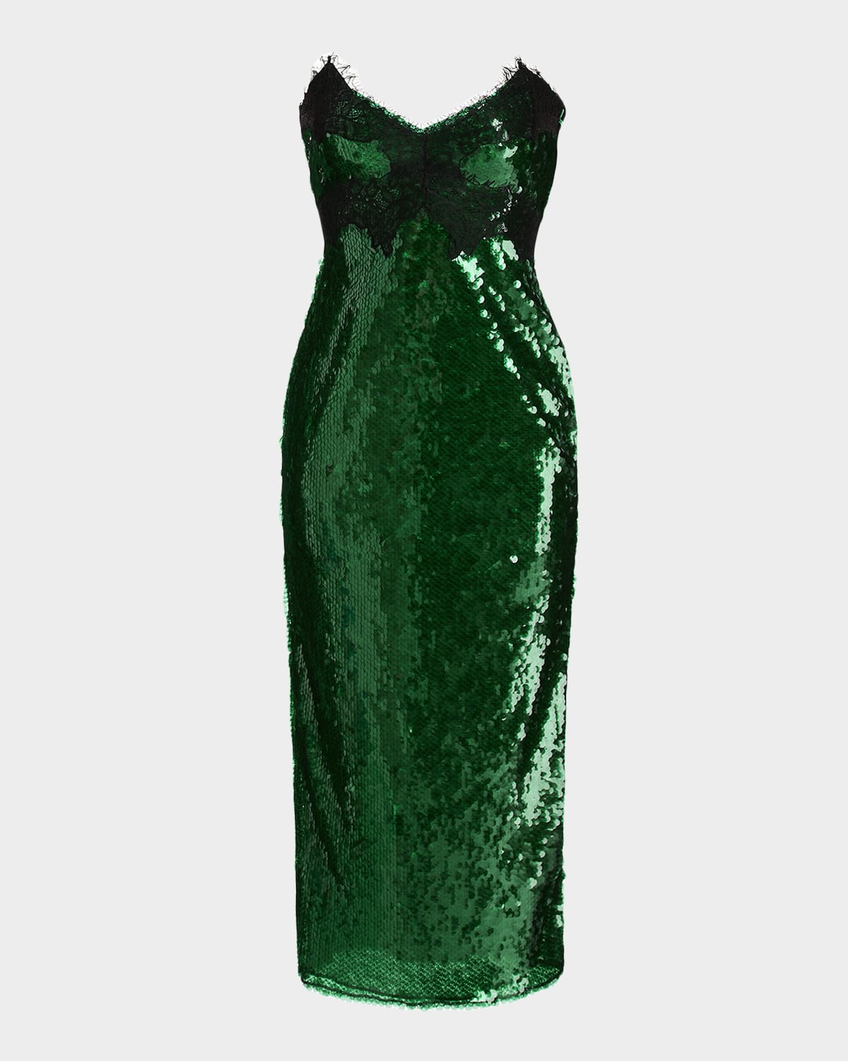 Retroféte Ellen Strapless Sequin Midi Dress In Green