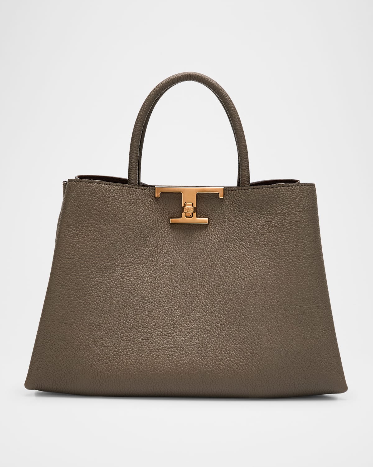 Tod's Calf Leather Top-handle Bag In Tortora Scuro