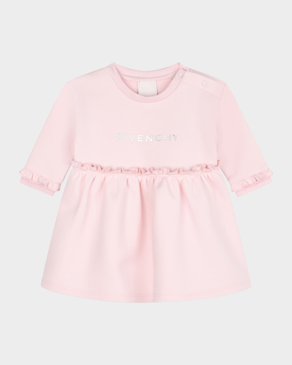 Givenchy Kids' Girl's Logo-embroidered Fleece Dress In Marshmallow