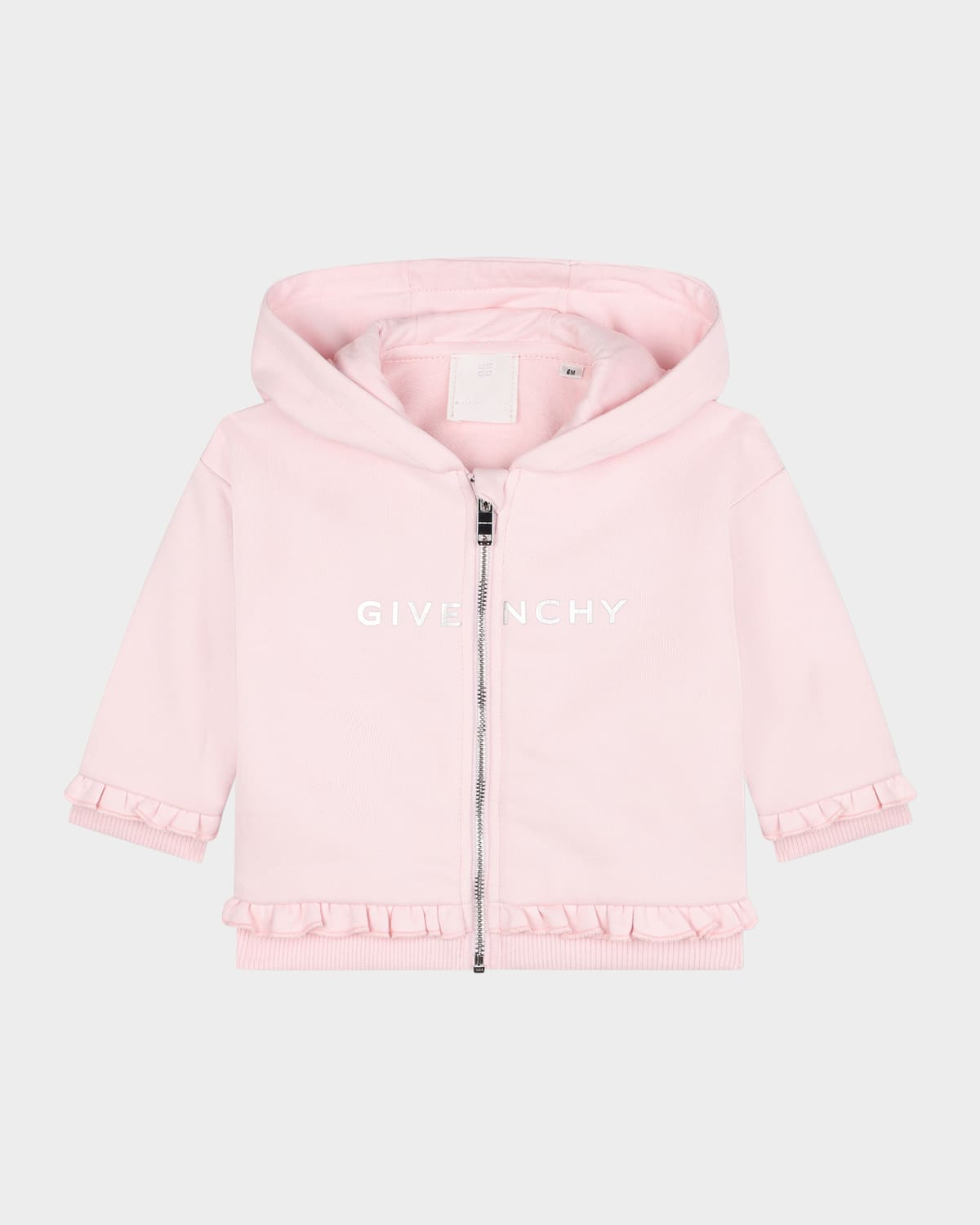 Girl's Logo-Print Ruffle Trim Hoodie, Size 12M-3