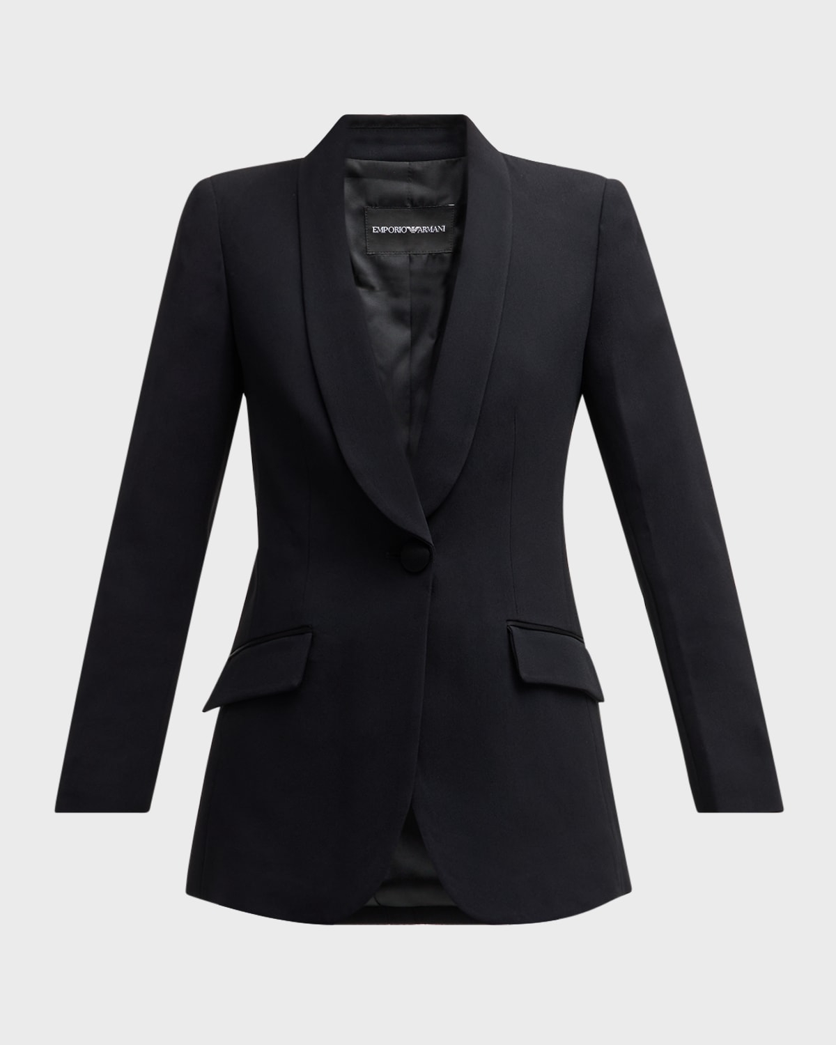 EMPORIO ARMANI ESSENTIALS ONE-BUTTON BLAZER JACKET 
