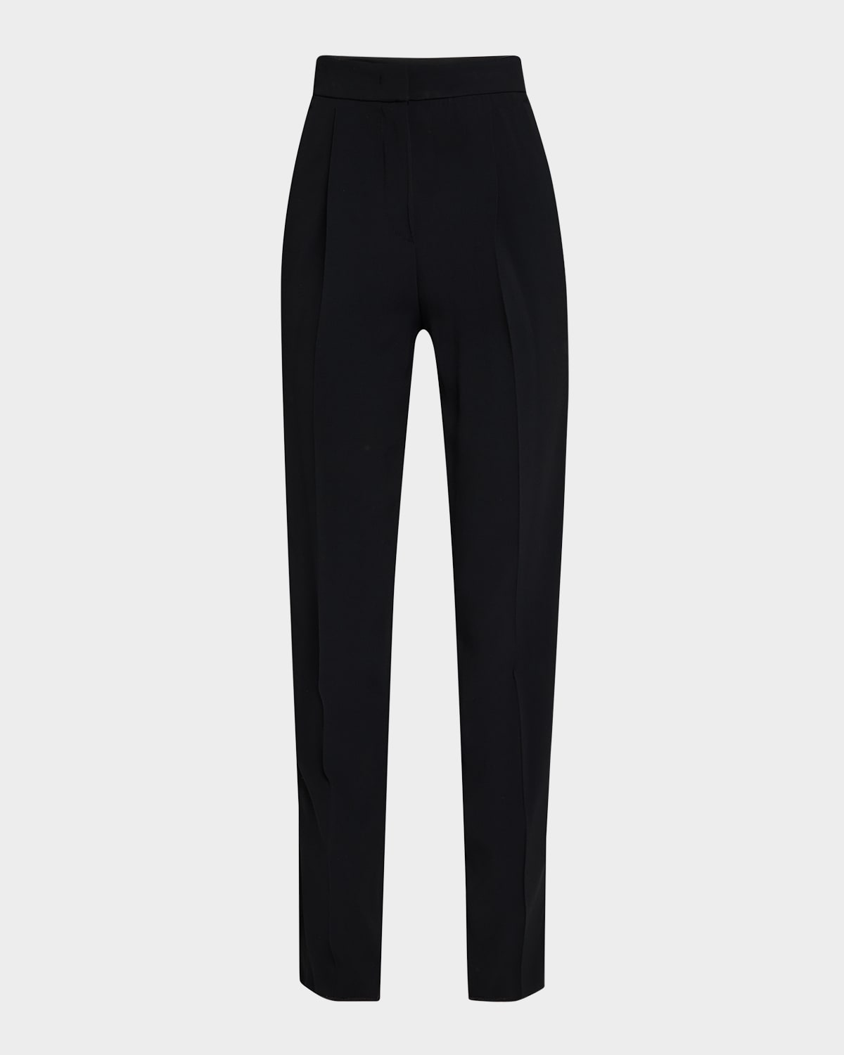 Emporio Armani Essentials Pleated Tapered Trousers In Black