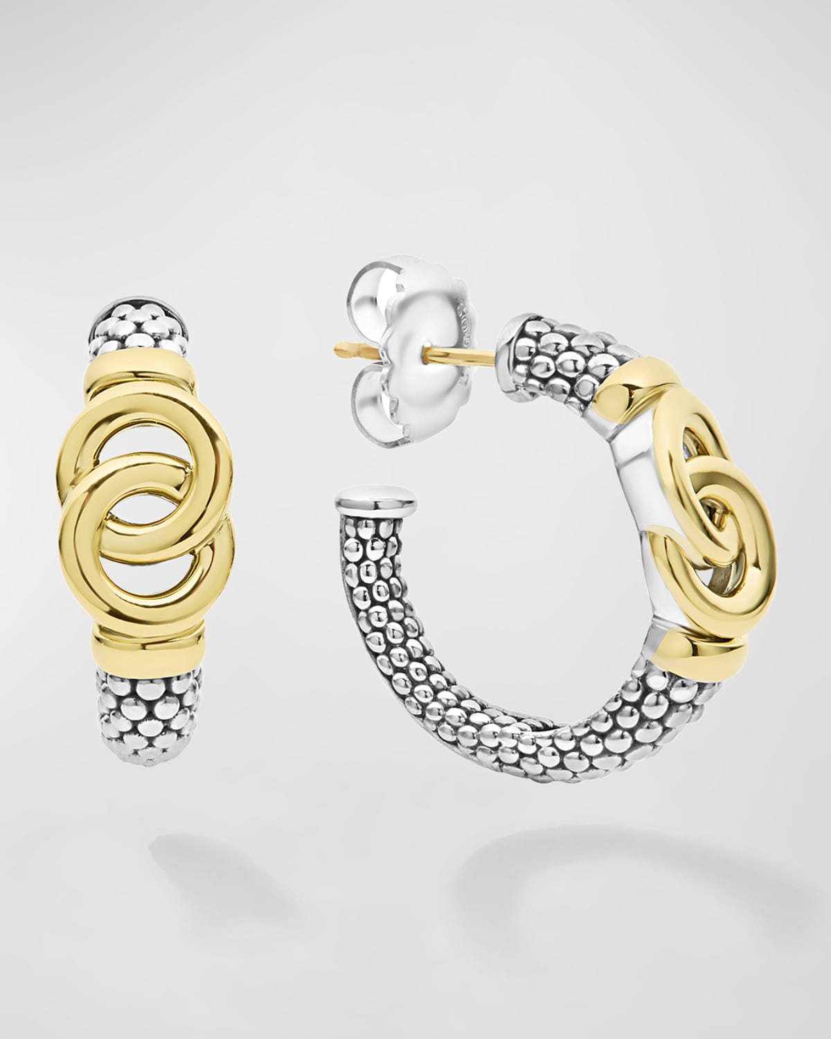 Signature Caviar Interlocking Hoop Earrings