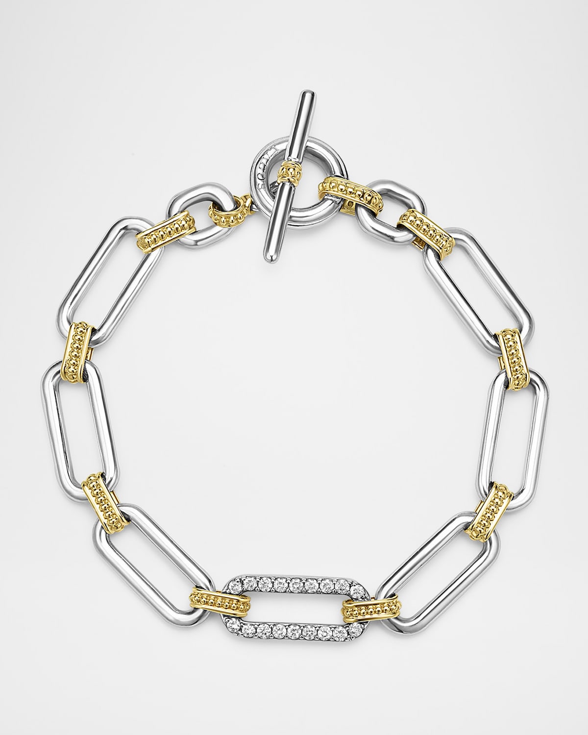 Two-Tone Signature Caviar Link Bracelet