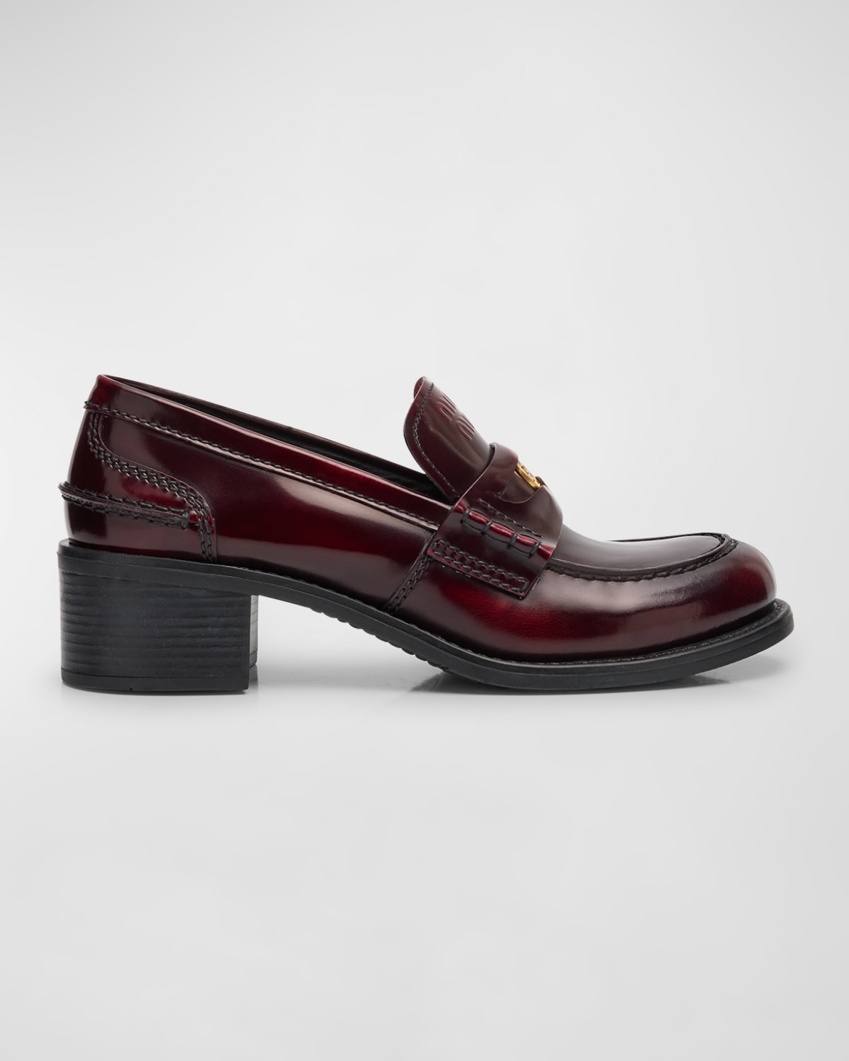 Leather Heeled Penny Loafers