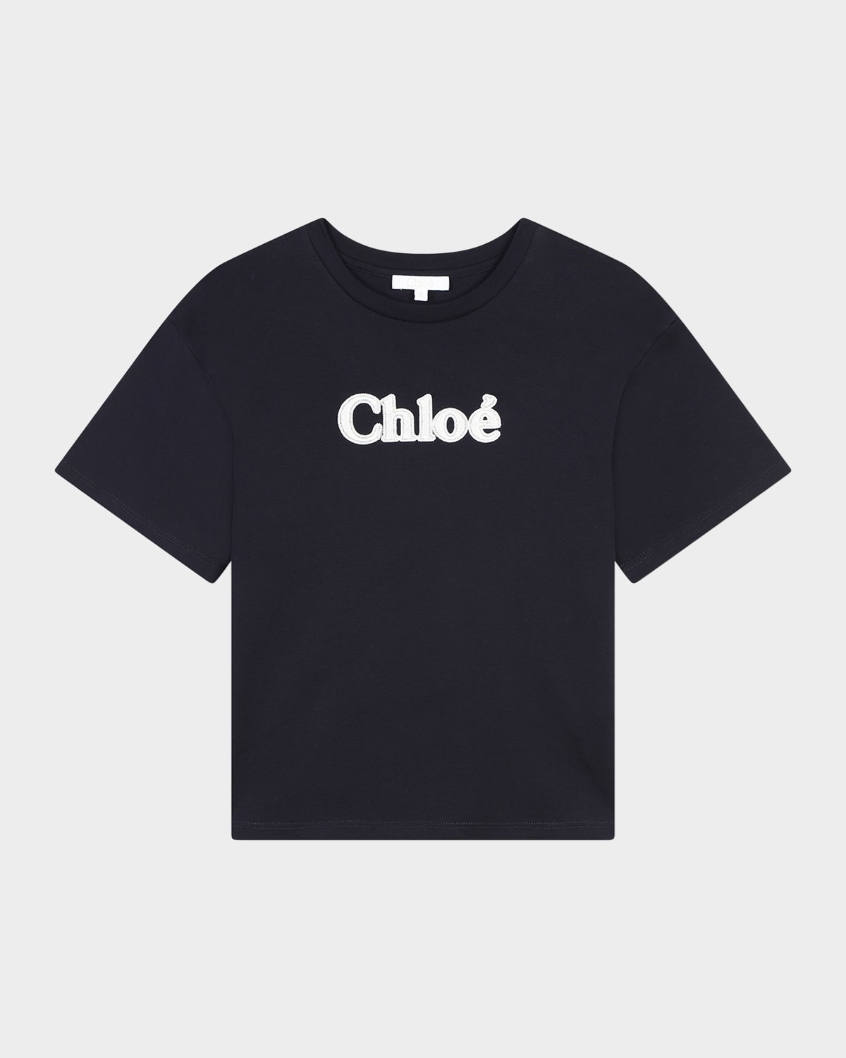 Chloé Logo-print Cotton T-shirt In Navy