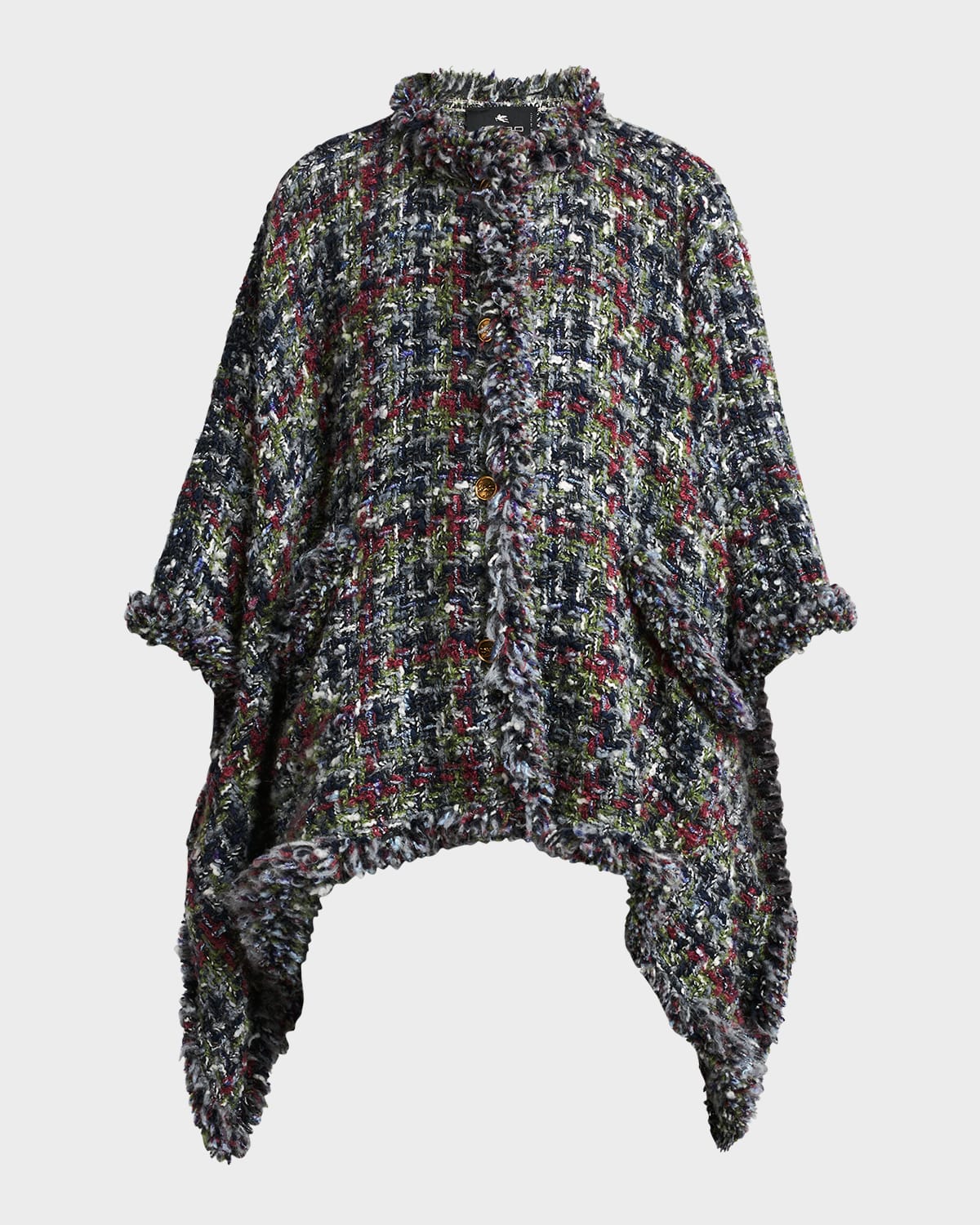 Tweed Wool-Blend Cape