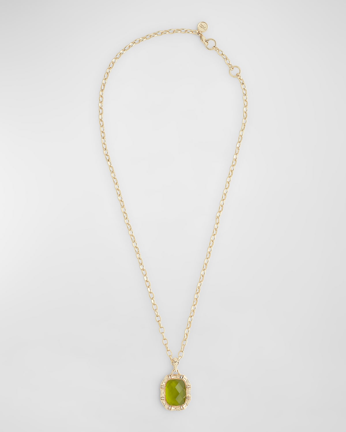 Anabel Aram Jewelry Bamboo With Stone Pendant Necklace In Green