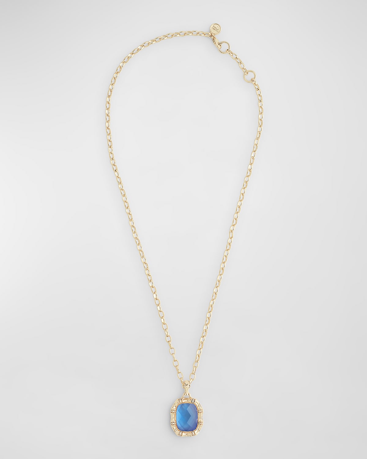 Anabel Aram Jewelry Bamboo With Stone Pendant Necklace In Blue