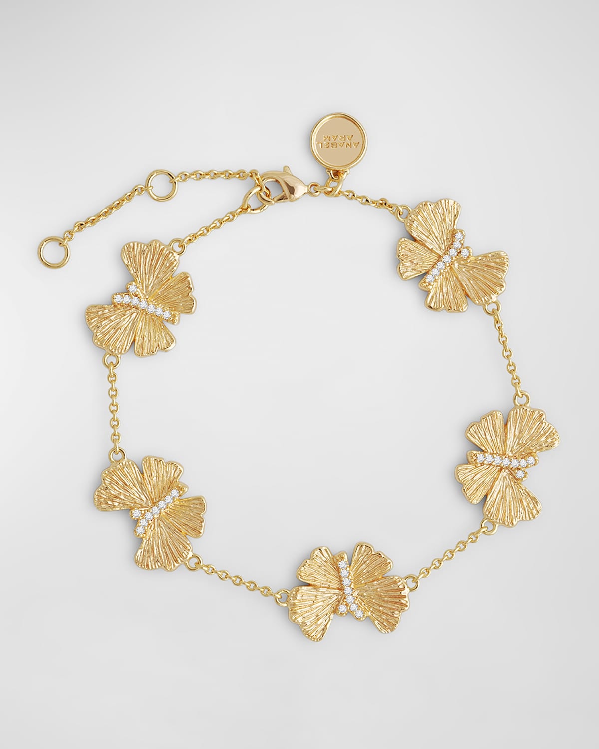 Anabel Aram Jewelry Butterfly Station Bracelet In Gold