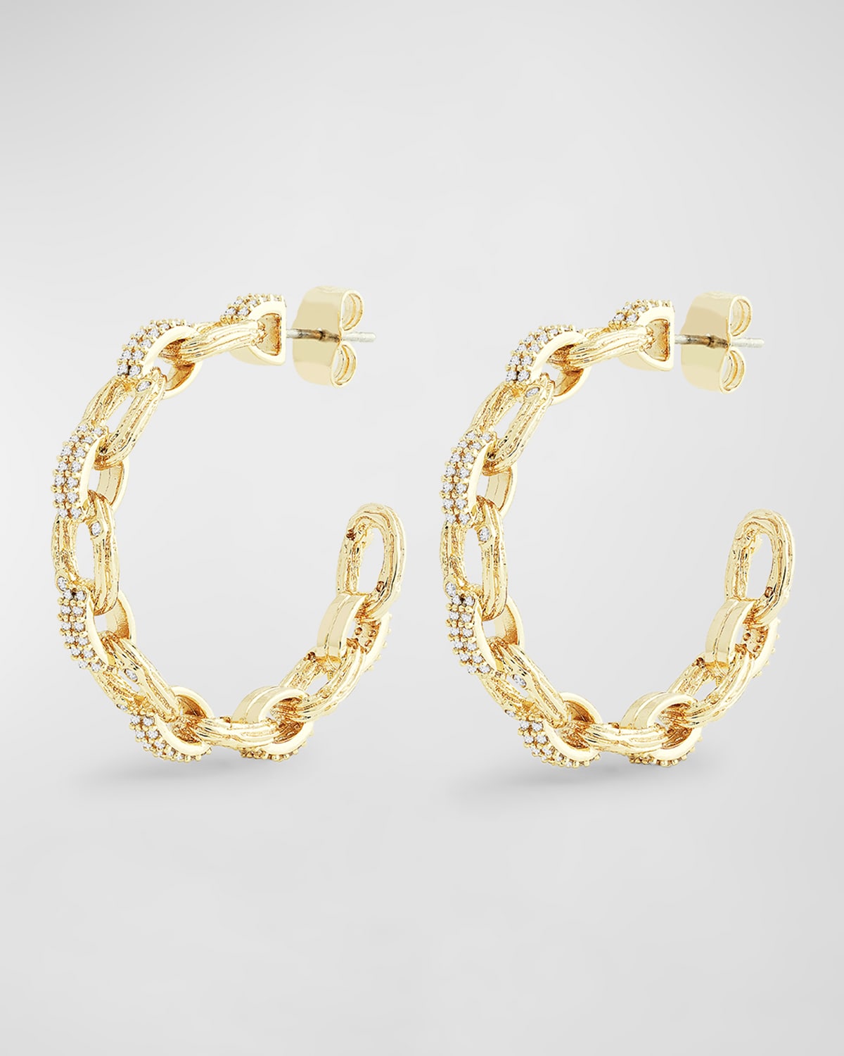Anabel Aram Jewelry Enchanted Forest Chain Hoop Earrings In Gold
