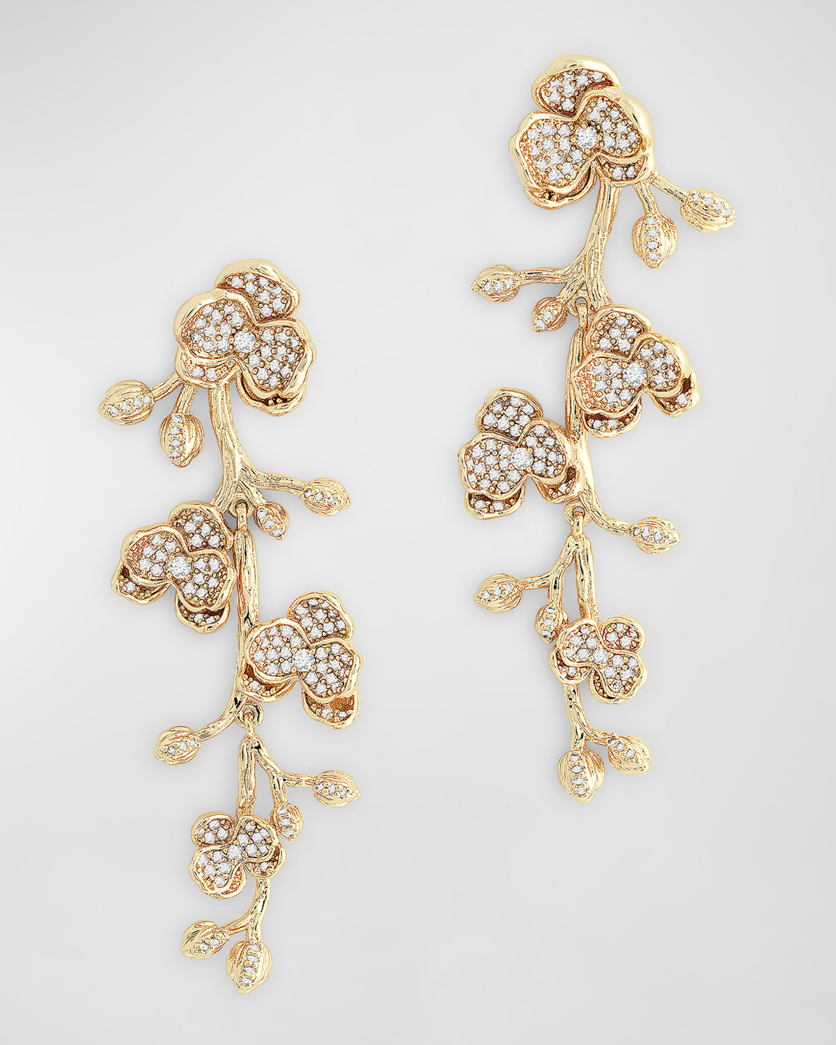 Orchid Pave Dangle Earrings