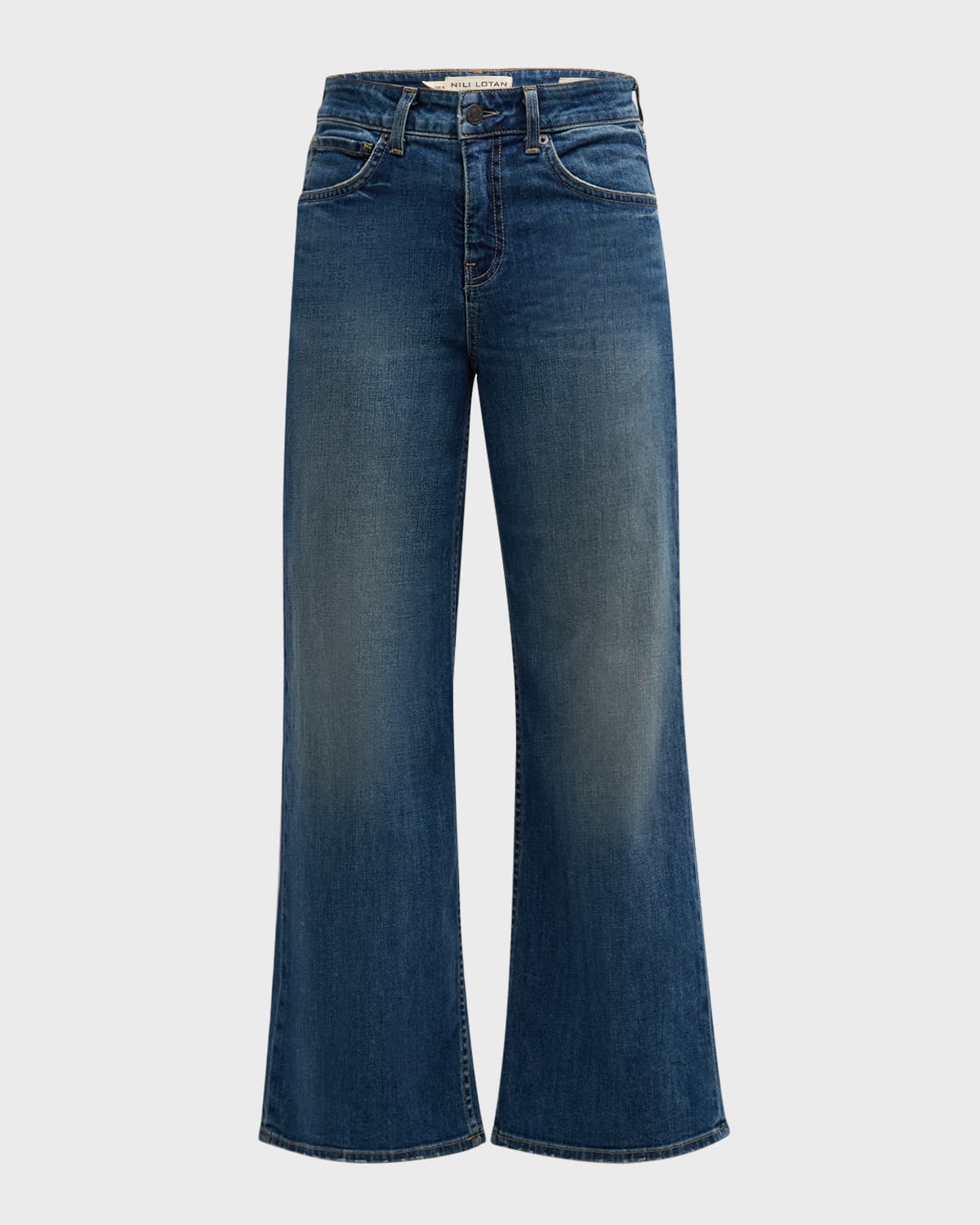 Shop Nili Lotan Marlene Wide-leg Jeans In Classic Wash