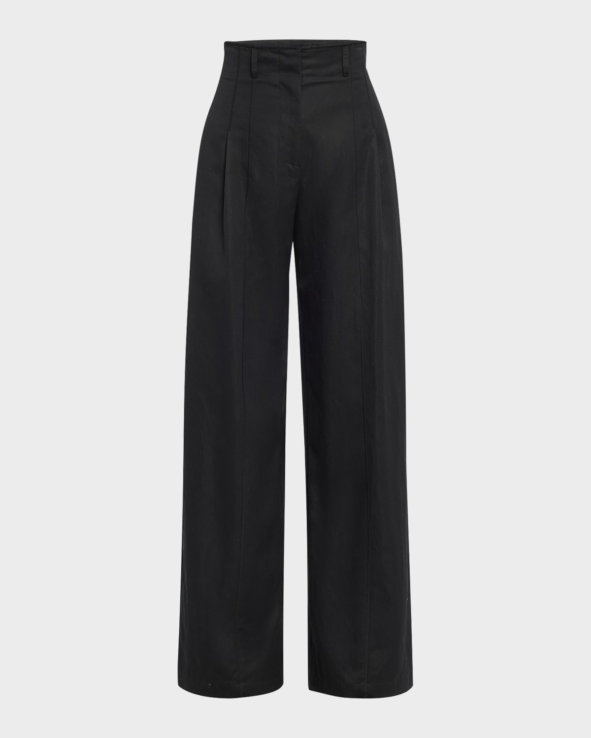 Ulla Johnson Delvine High-rise Pleated Wide-leg Pants In Black