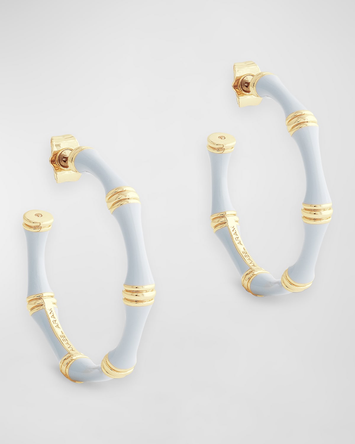 Bamboo Enameled Hoop Earrings