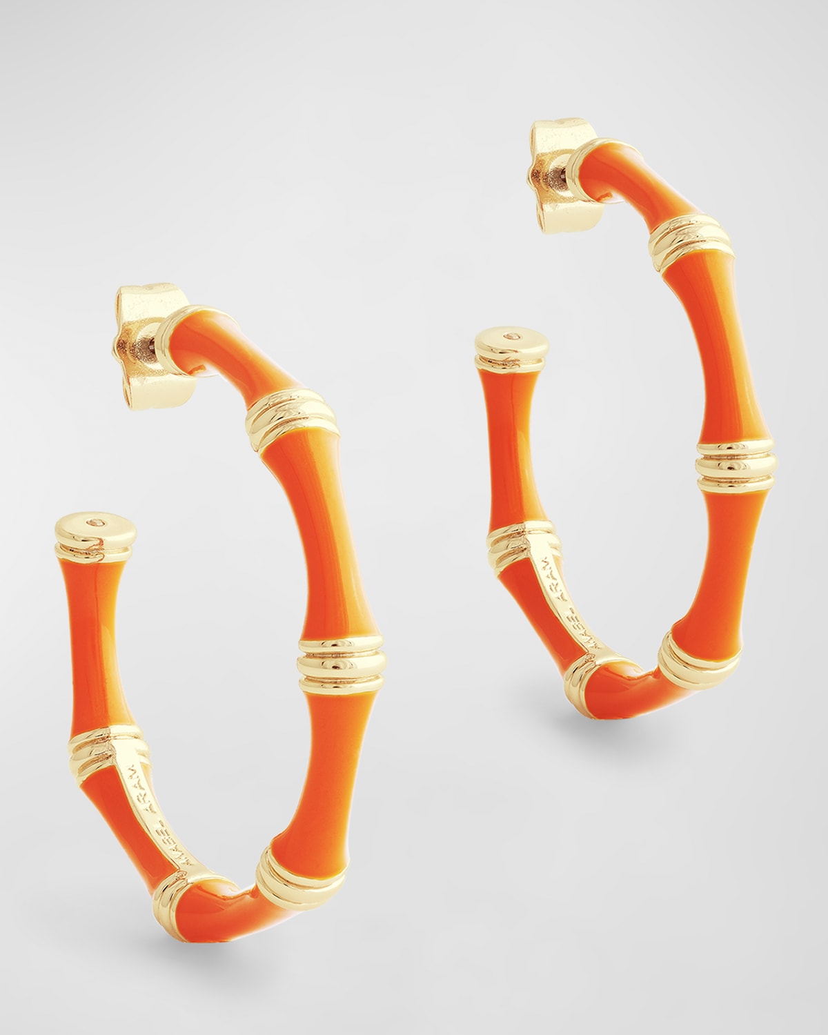 Bamboo Enameled Hoop Earrings