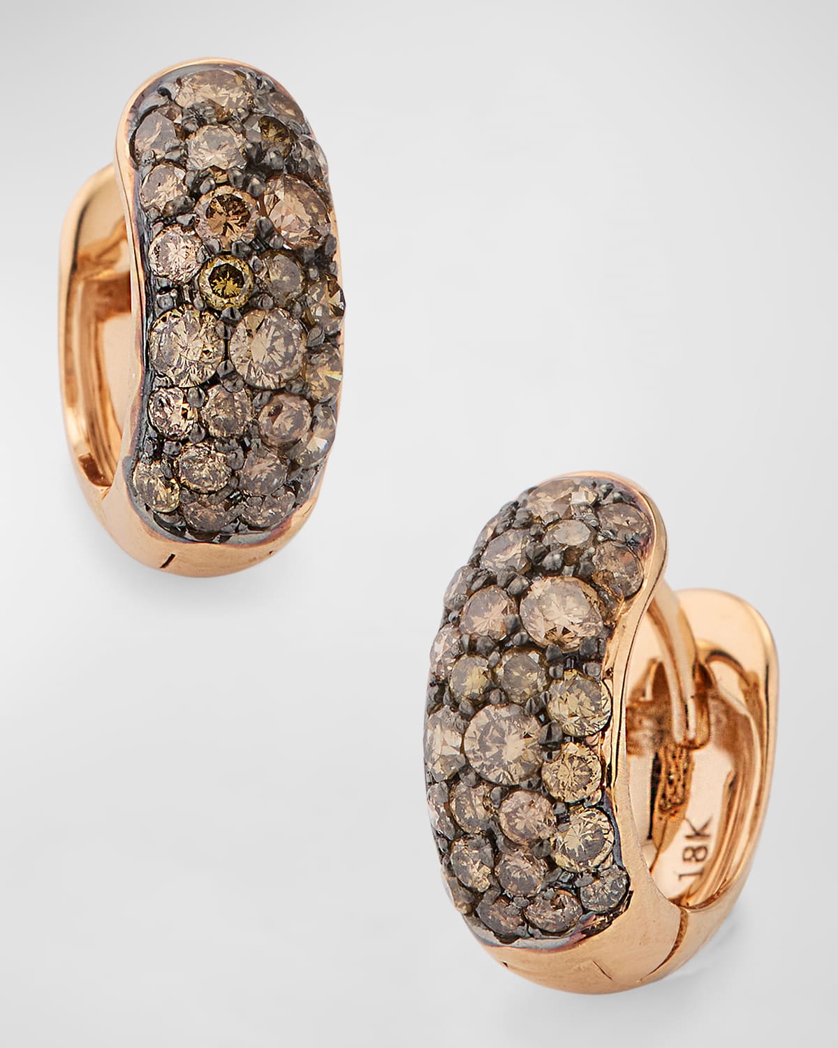 Julian 18K Rose Gold and Champagne Diamond Huggie Earrings