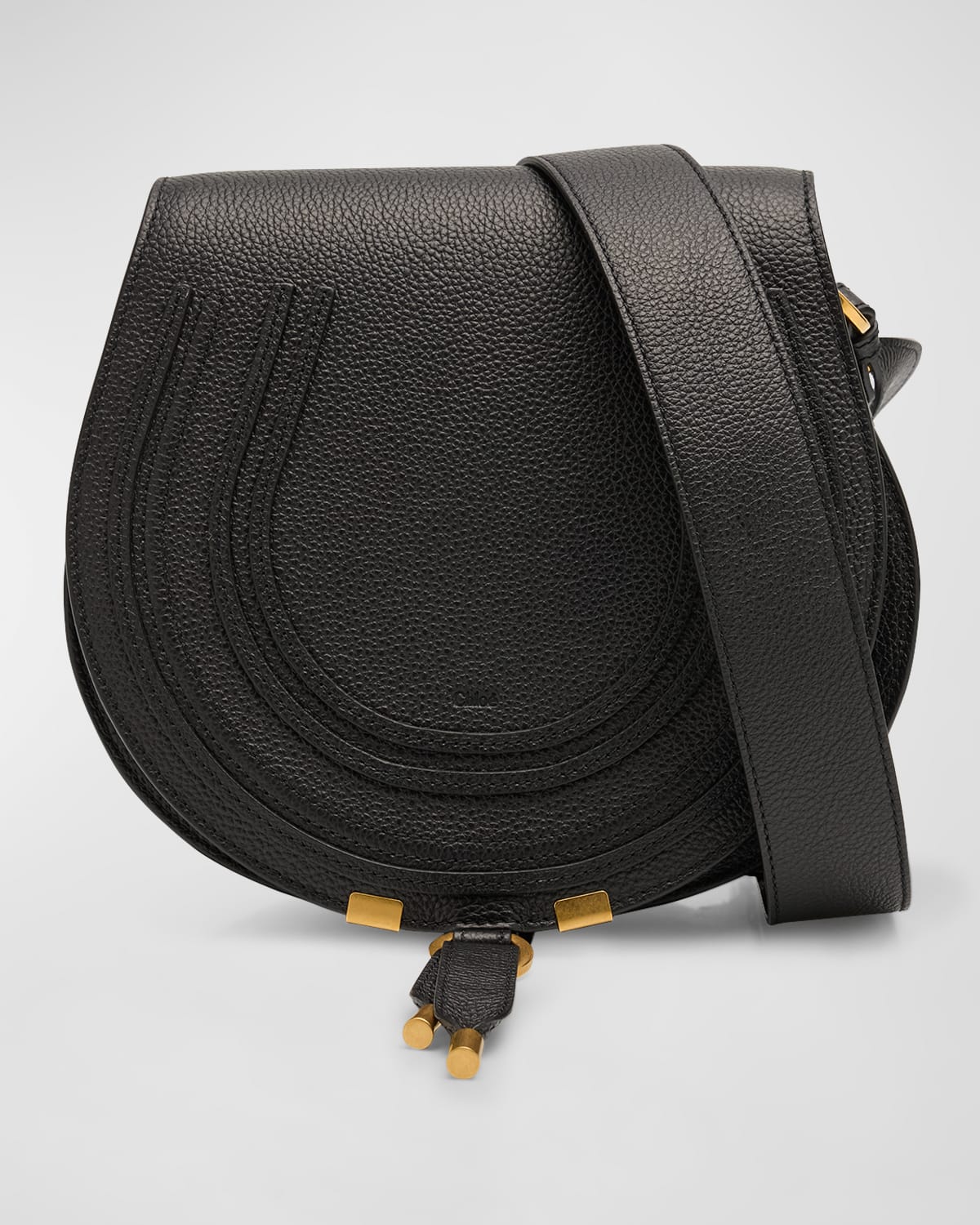 Chloé Marcie Medium Slim Crossbody Bag In Grained Calfskin In Black