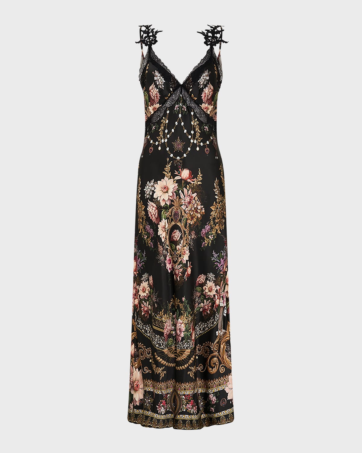Bias Silk V-Neck Maxi Slip Dress