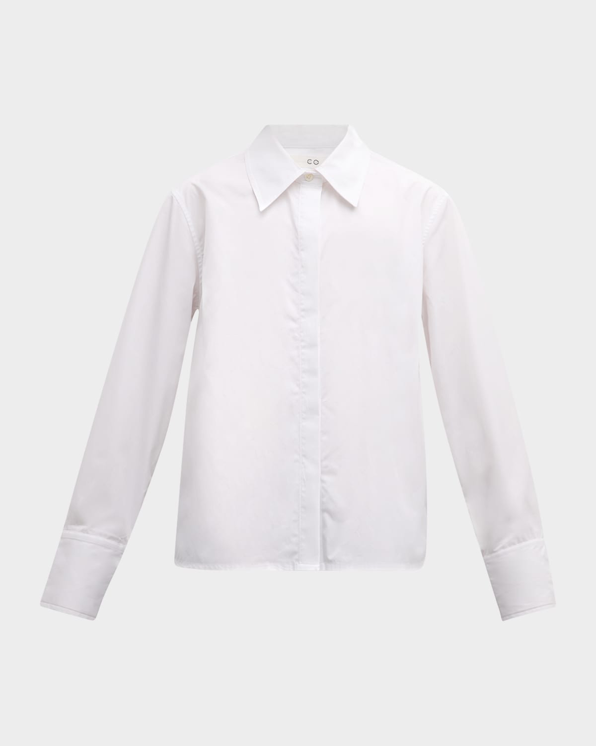 Shop Co Fitted Button-down Tton Shirt In White