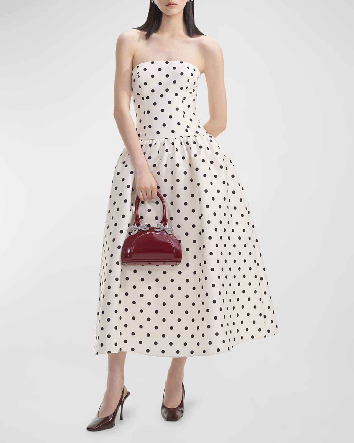 Dotted beige crush dress cheap