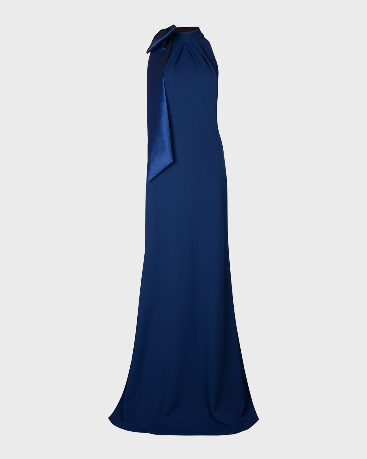 Sleeveless Mock-Neck Bow Gown