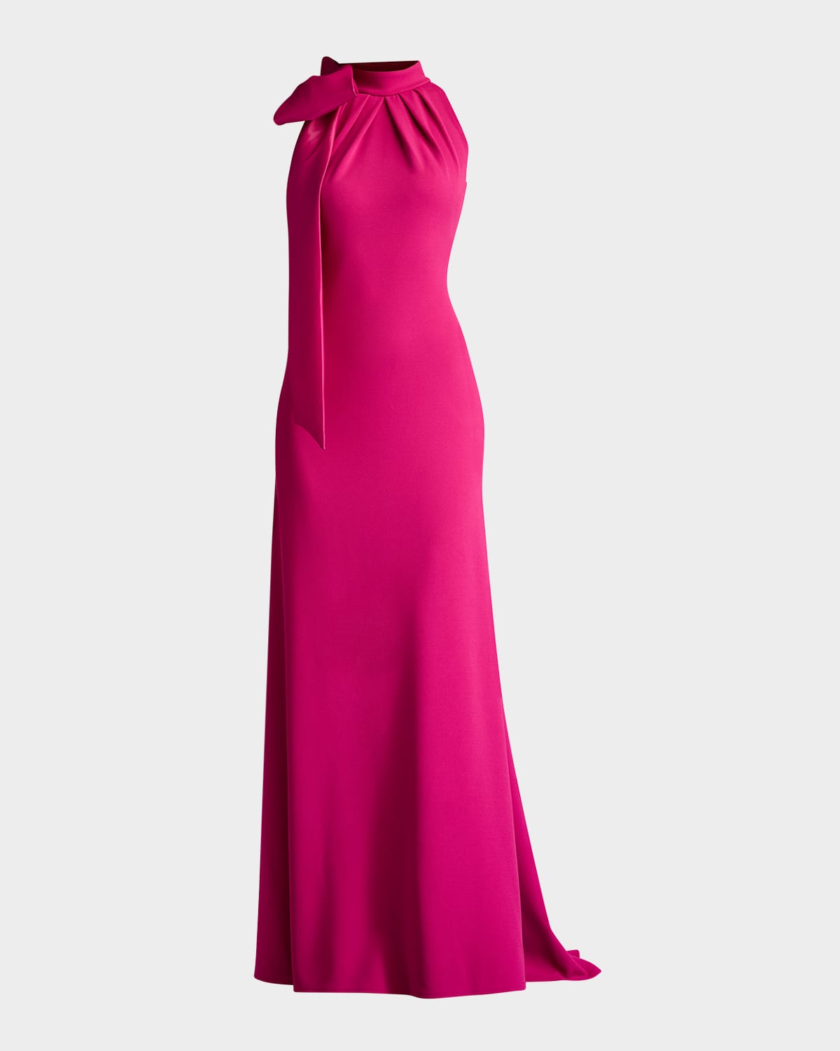Tadashi Shoji Crepe Sleeveless Gown With Shoulder Sash In Hibiscus