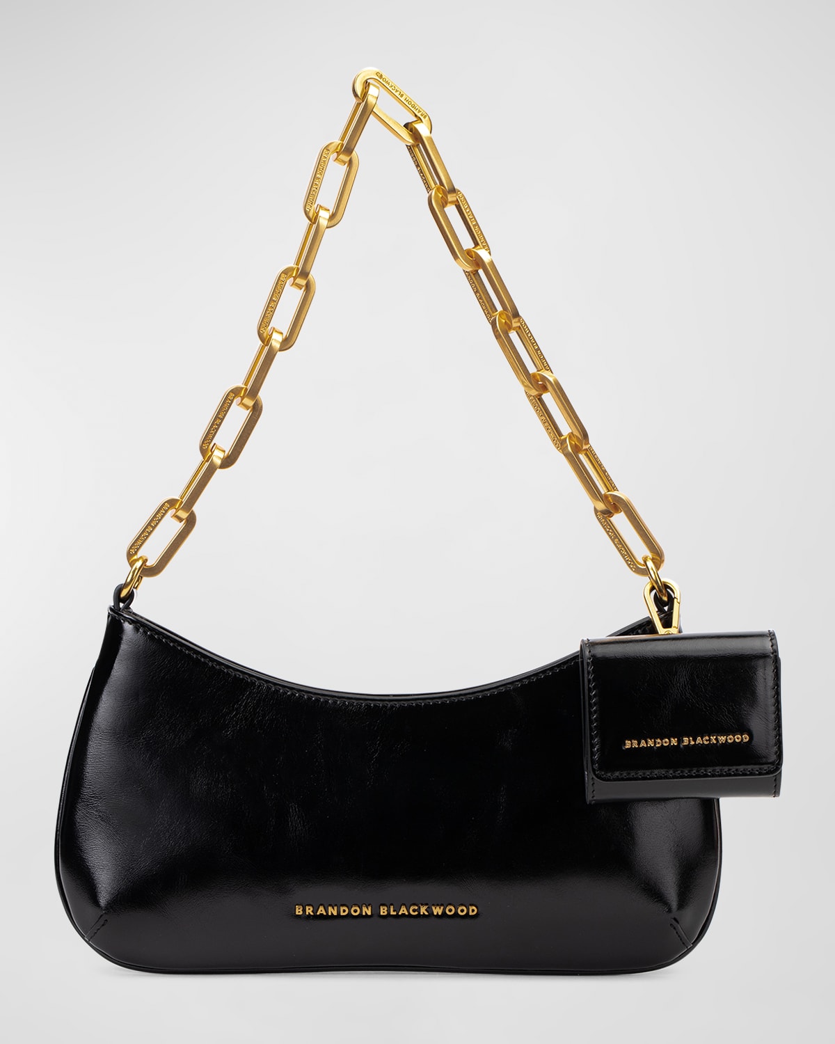 Jacqueline Zip Leather Chain Shoulder Bag